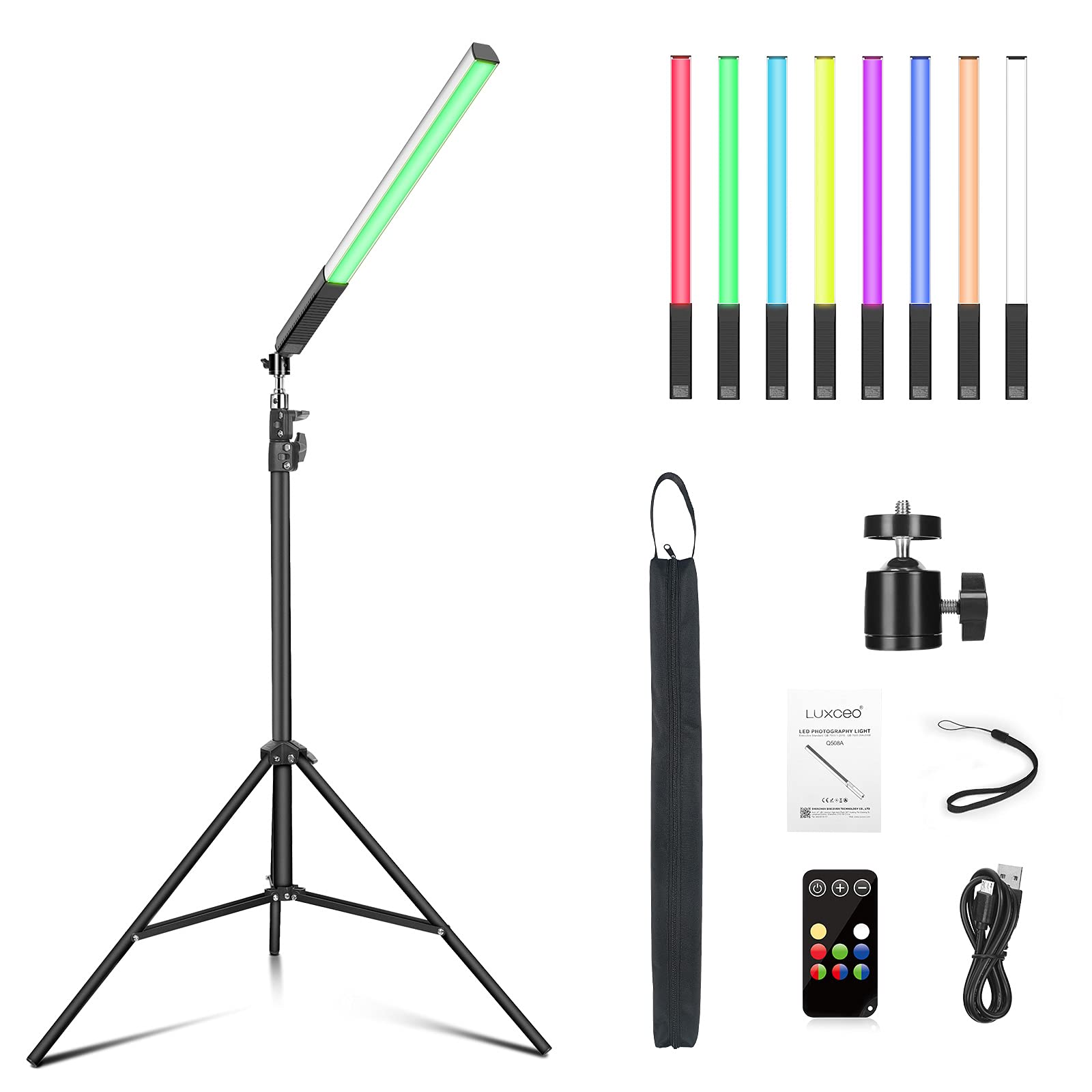 Lumière LED LUXCEO Q508A - 1000 LM, RGBW, CRI 95+ - Pour Studio Photo, Vidéo Et Création De Contenu