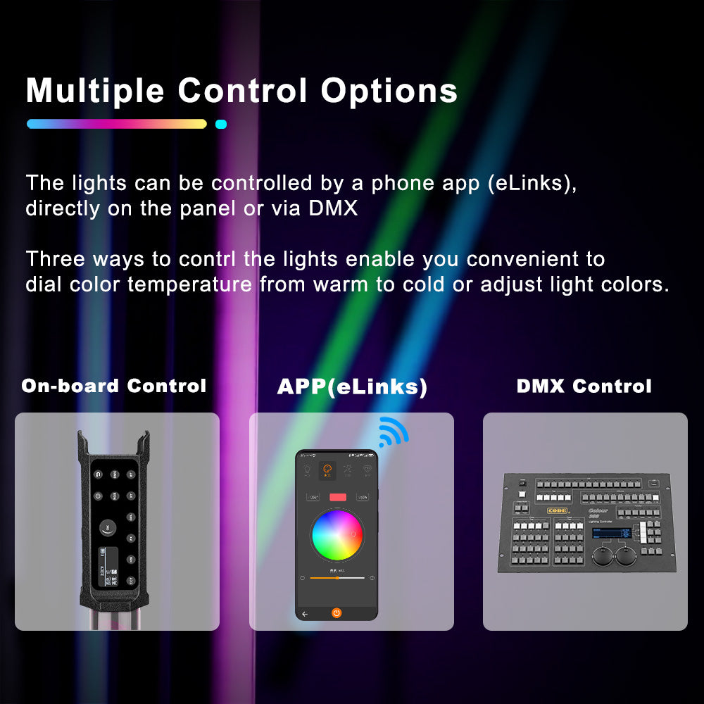 LUXCEO P120S 30W professzionális RGB LED lámpa, fénycső beépített LUXCEO P120S 30W professzionális RGB LED lámpa, fénycső beépített
